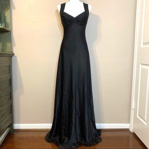 NWOT Calvin Klein Black Gown with Lace Hem & Train